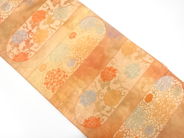 JAPANESE FUKURO OBI / WOVEN FLOWER ARABESQUE